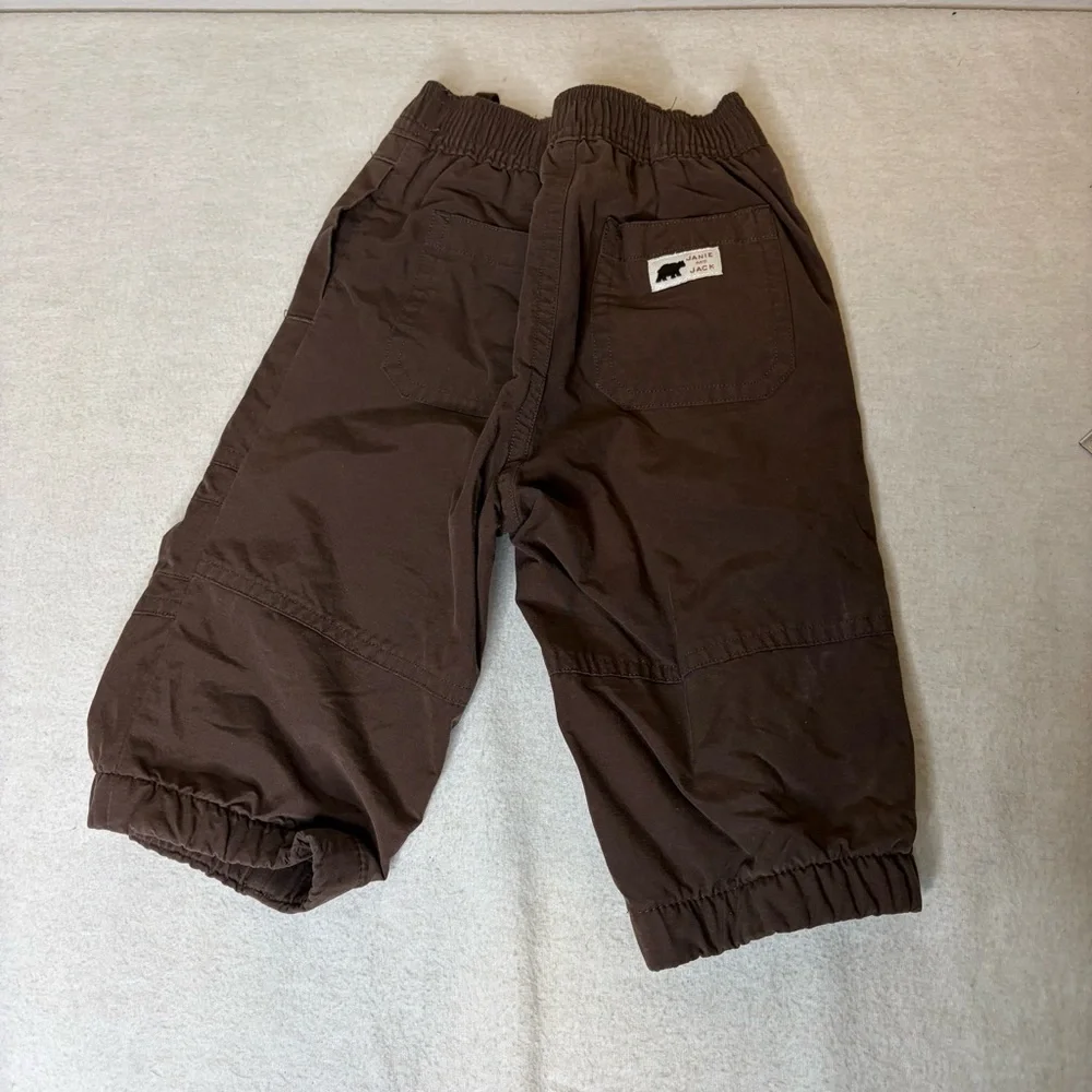 Janie and jack Boy’s Brown lined pants Joggers‎ Relaxed Fit Size 12-18 Months